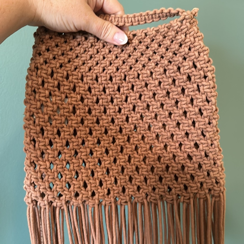 Boho Macrame Crochet Fringe Handbag - Picture 3 of 3